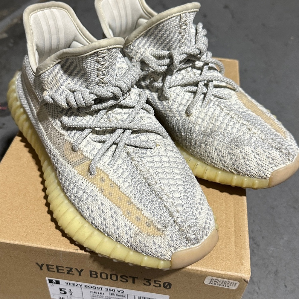 Yeezy 350 Sneakers in Gray and Cream